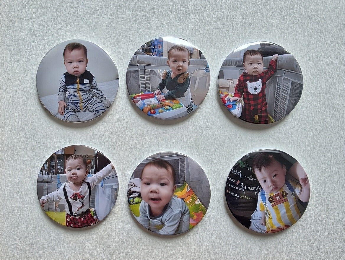 2.25 inch Circle Personalized Magnets x6