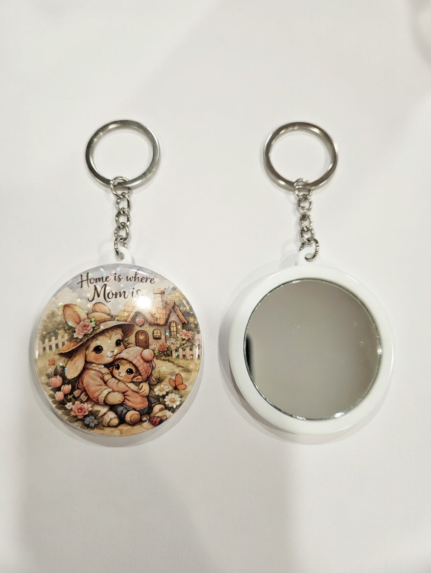 2.25 inch Circle Personalized Keychains x3