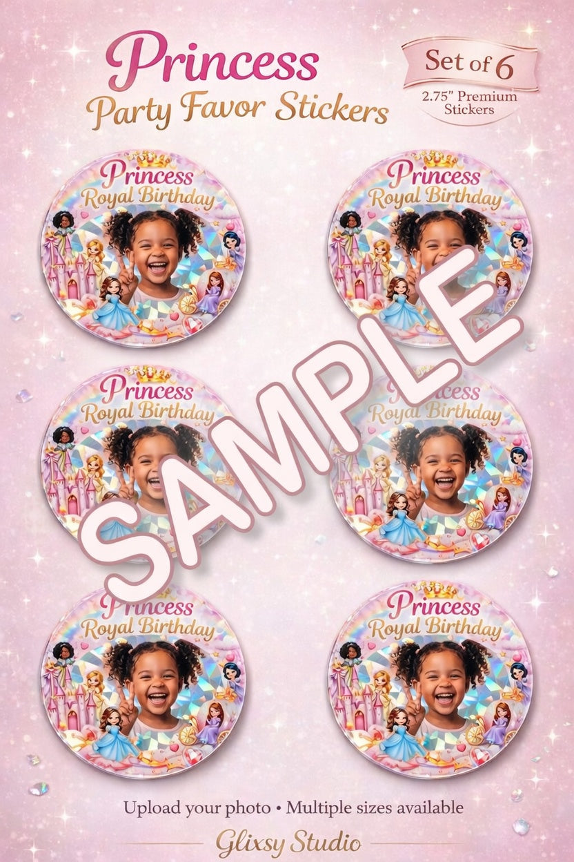 2.75 inch Circle Personalized Birthday Stickers x6