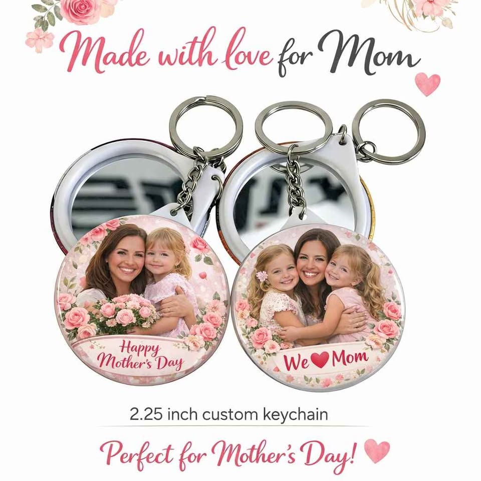2.25 inch Circle Personalized Keychains x3