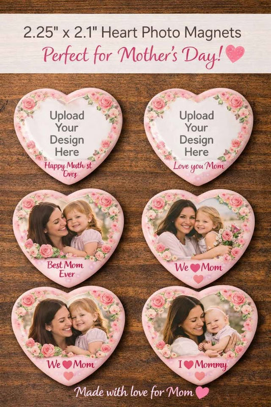 2.25 x 2.1 Heart Personalized Magnets 6x